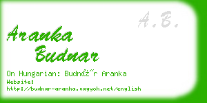 aranka budnar business card